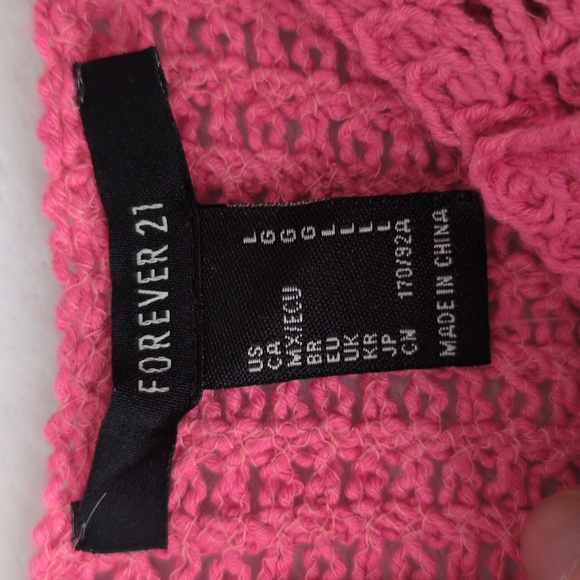 Forever‎ 21 Hot Pink Barbiecore Knit Cropped Tank Top Size L - Picture 2 of 7